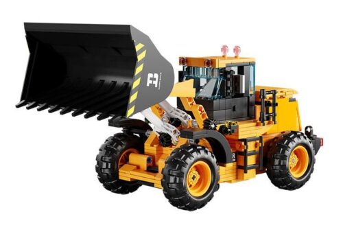 Bộ lắp ráp Xe xúc lật công trình Happy Build YC-33002 màu vàng đen, đồ chơi mô hình cho bé trai 8 tuổi, giá tốt