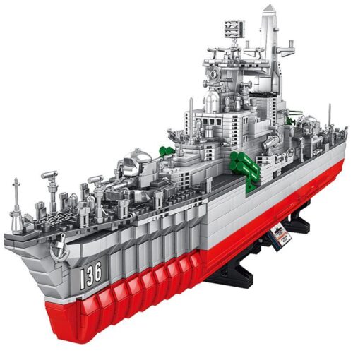Bộ lắp ráp tàu khu trục Hàng Châu HENGTAI 92008 tỉ lệ 1:275, mô hình tàu chiến quân sự 2462 mảnh ghép màu xám đỏ trắng cho bé trai 6 tuổi trở lên, đồ chơi giáo dục giá tốt.