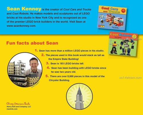 Sách xây dựng mô hình thành phố Cool City Henry Holt & Company ISBN9780805087628 giới thiệu tác giả Sean Kenney, hướng dẫn lắp ráp