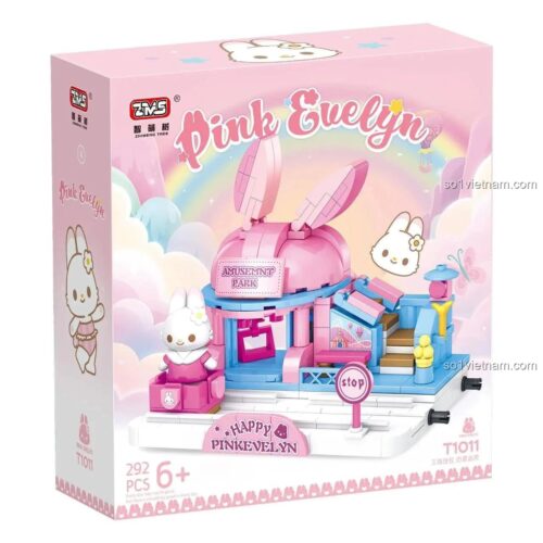 Hộp bộ đồ chơi Pink Evelyn ZMS T1011-4, 292 mảnh, 4 mô hình, 6+ tuổi, màu hồng, thế giới thần tiên, giá tốt