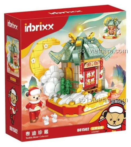 Hộp bộ lắp ghép Gấu Teddy Vận Tiên Các Jisibrixx 881502
