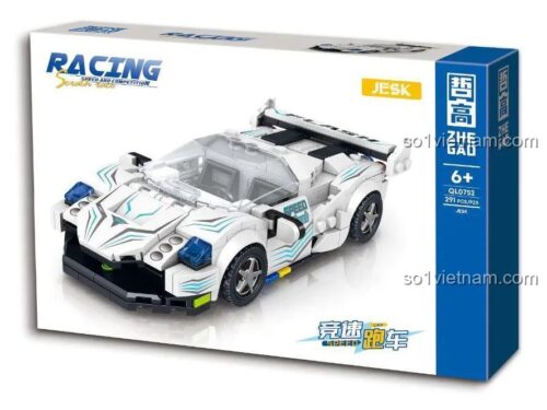Hộp đựng mô hình siêu xe Koenigsegg Jesko ZHEGAO QL0752-1, 291 chi tiết, đồ chơi lắp ráp tốc độ cho bé 6 tuổi