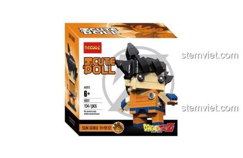 Hộp đồ chơi mô hình Decool 6831 Goku BrickHeadz, quà tặng sinh nhật cho bé trai mê Bảy Viên Ngọc Rồng.