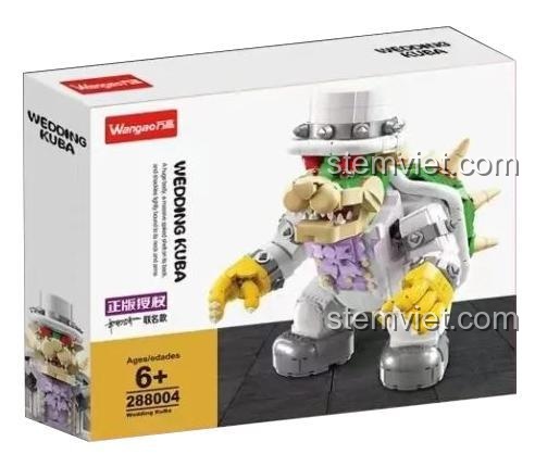 Hộp đồ chơi mô hình Vua Rùa Bowser Wangao 288004, quà tặng cho bé trai mê game Super Mario.