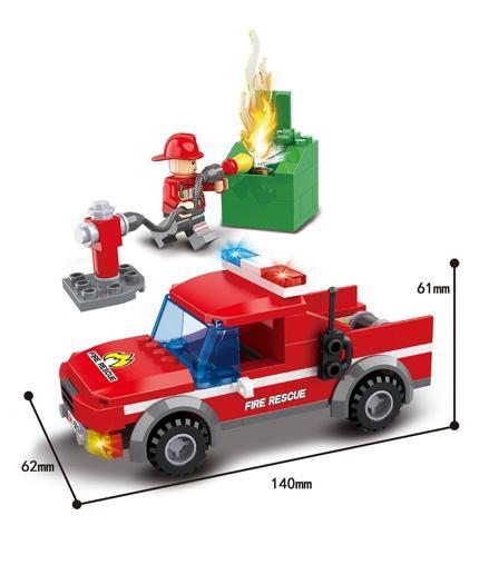 Hộp đồ chơi xếp hình Xe Cứu Hỏa Thành Phố HSANHE 6552, món quà giá rẻ cho bé trai.