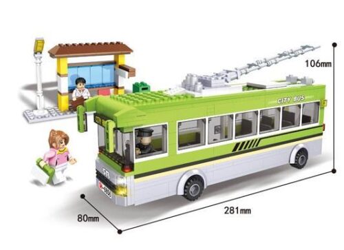 Hộp sản phẩm bộ xếp hình xe buýt thành phố HSANHE 6856 với 464 mảnh ghép, giá rẻ.