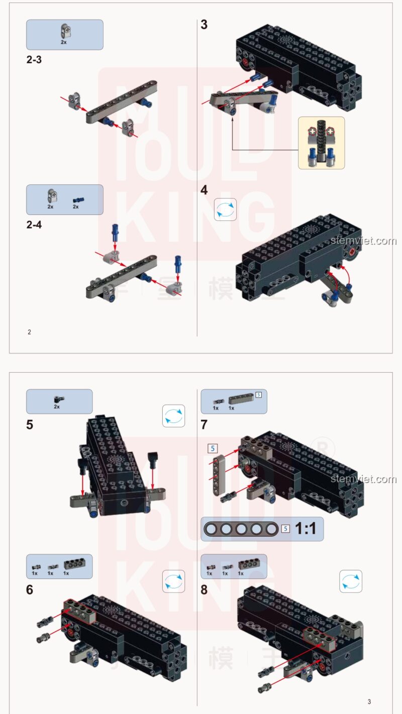 Sách lắp ghép Mould King 13033 Xe Đua Địa Hình Bánh Xích Điều Khiển Từ Xa - Hướng dẫn lắp ráp Mould King 33 Xe Đua Bánh Xích Điều Khiển Từ Xa