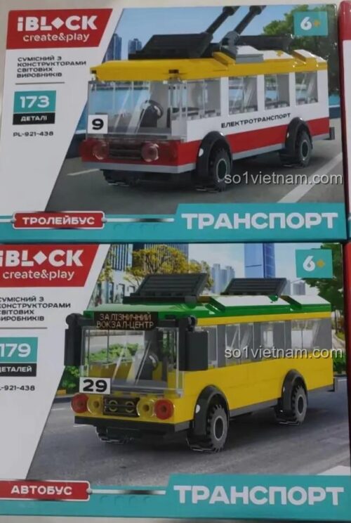 Mô hình xe buýt lắp ráp từ bộ iBlock PL-921-438