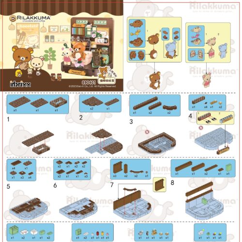 Quán Cà Phê Sôcôla của Gấu Rilakkuma inbrixx 890401 hướng dẫn lắp ghép