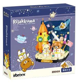 Hộp sản phẩm bộ lắp ráp Gấu Rilakkuma du hành vũ trụ inbrixx 890404, món quà dễ thương cho bé gái 6 tuổi.