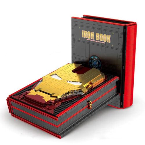 Mô hình Iron Man dạng sách lắp ghép 3301, 2009 chi tiết, có đèn LED