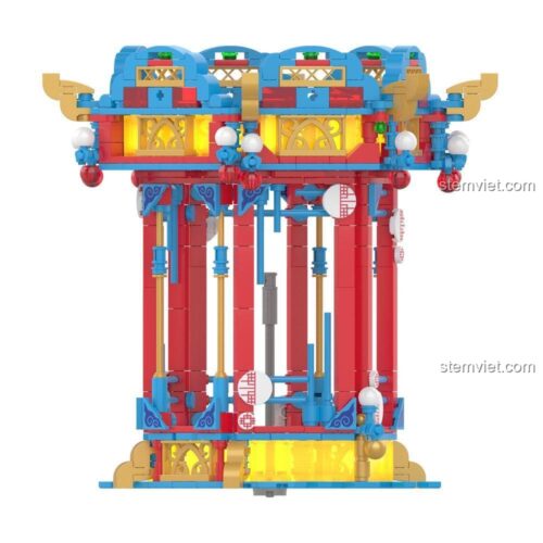 Mô hình Hộp nhạc thông minh JAKI JK1188 Đèn lồng xoay phong cách quốc triều, đồ chơi lắp ghép 641 mảnh, giúp bé phát triển tư duy sáng tạo.