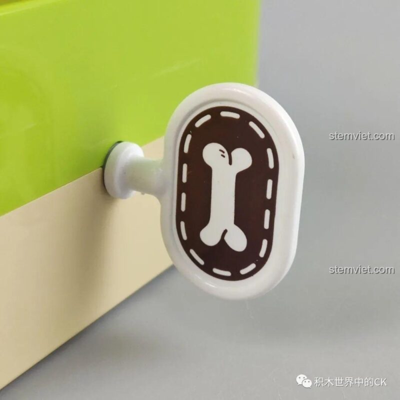 Khóa lên dây cót hình xương của JAKI JK1603 Hộp nhạc chú chó, đồ chơi lắp ráp