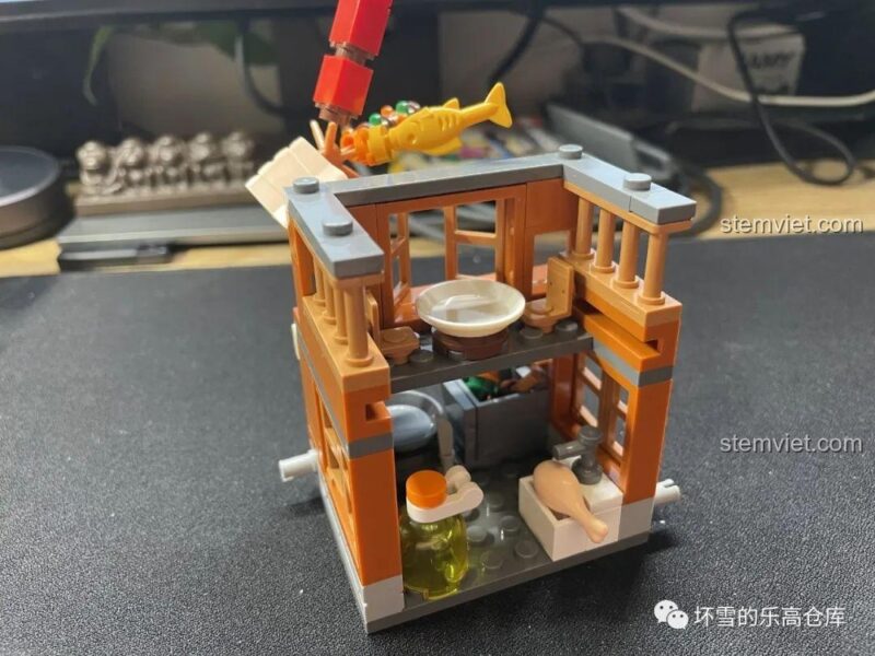 Máy ép nước chanh JAKI JK2133 với lát chanh bên trong, đồ chơi mô hình Phố ẩm thực Trung Hoa, bộ lắp ghép Cửa hàng mini, đồ chơi xây dựng Khu phố ẩm thực, đồ chơi giá rẻ cho bé 8 tuổi