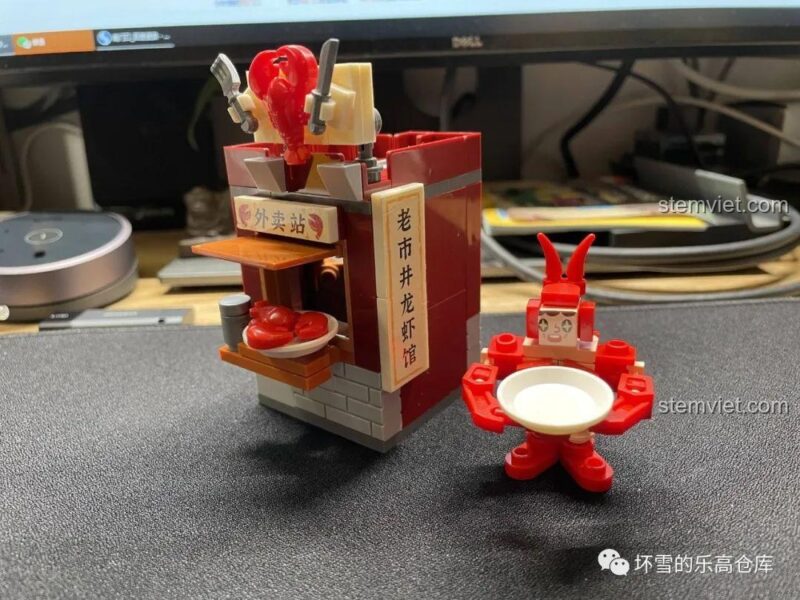 Nội thất quán tôm hùm phố cổ JAKI JK2133, đồ chơi mô hình Phố ẩm thực Trung Hoa, chi tiết chân thực, bộ lắp ghép Cửa hàng mini, đồ chơi xây dựng Khu phố ẩm thực, đồ chơi giá rẻ cho bé 8 tuổi