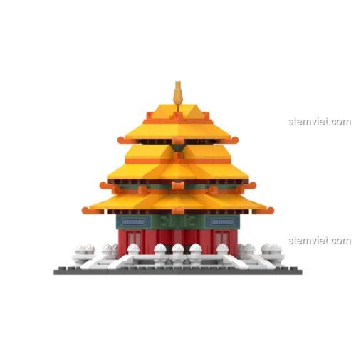 Bộ xếp hình Kiến trúc Cung điện, đồ chơi xây dựng Mô hình Cung điện Trung Hoa, tái hiện di tích lịch sử cho trẻ 8 tuổi, chất lượng cao.