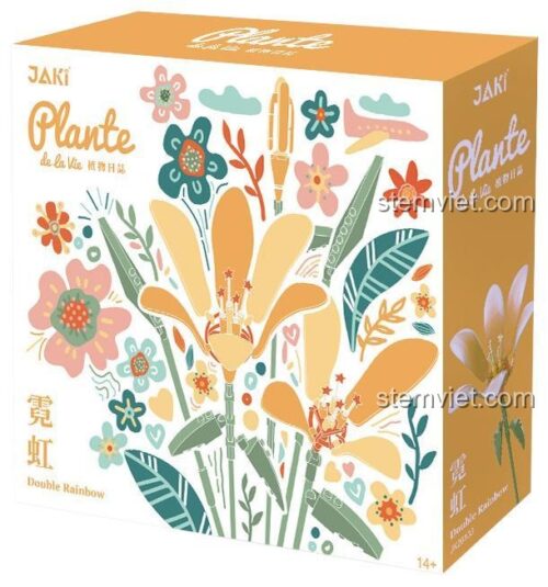 Hộp bộ lắp ghép Hoa Bách Hợp Cầu Vồng Kép JAKI JK26103, đồ chơi mô hình chất lượng cao cho người lớn