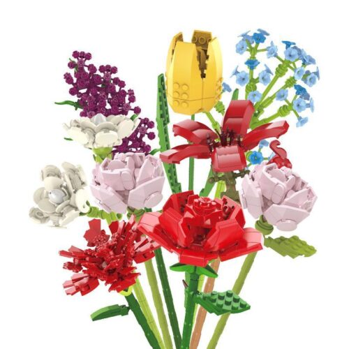 Bộ 9 loại hoa Plante JK2627 JAKI - Bộ đồ chơi lắp ghép hoa tươi tắn cho bé gái 6 tuổi