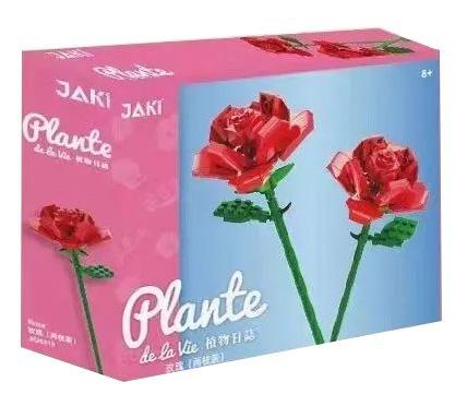 Bộ lắp ghép Hoa Hồng Lãng Mạn JAKI JK26313, đồ chơi xếp hình hoa hồng đỏ cho bé gái 6 tuổi, món quà giá tốt, chất lượng cao.