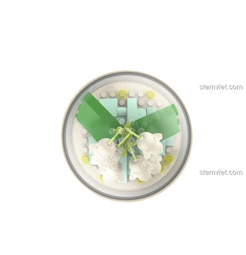 JAKI JK2678 mô hình hoa linh lan, bộ lắp ghép hoa bất tử, 91 mảnh ghép, phát triển tư duy sáng tạo cho bé gái.