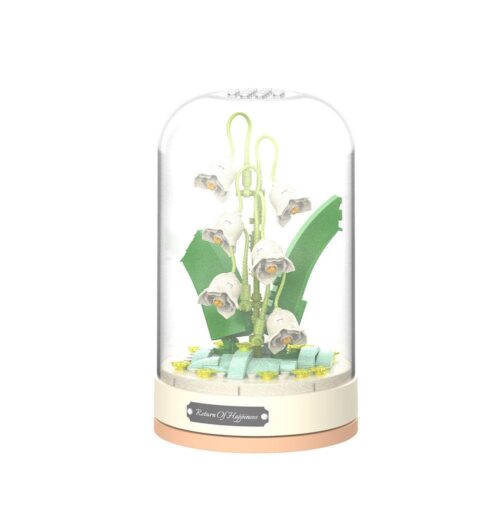 JAKI JK2678 bộ đồ chơi Hộp nhạc hoa linh lan, mô hình hoa bất tử lồng kính, quà tặng tinh tế cho bé gái 8 tuổi, giá tốt.
