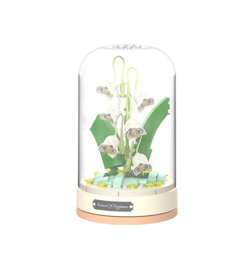 JAKI JK2678 bộ đồ chơi Hộp nhạc hoa linh lan, mô hình hoa bất tử lồng kính, quà tặng tinh tế cho bé gái 8 tuổi, giá tốt.