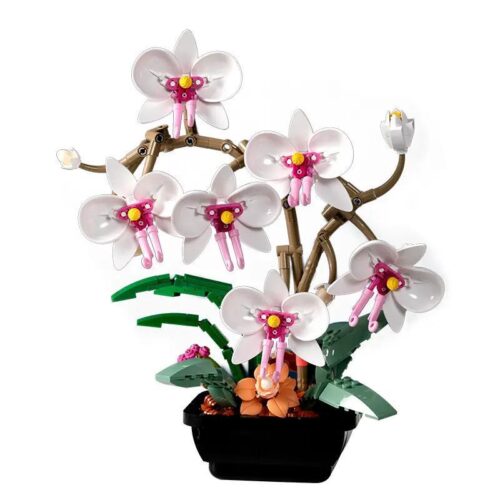 Bộ đồ chơi Hoa Lan Hồ Điệp JAKI JK29011 màu trắng tinh khôi, mô hình bonsai hoa lắp ghép đẹp mắt, quà tặng ý nghĩa cho bé gái 8 tuổi, giá tốt.