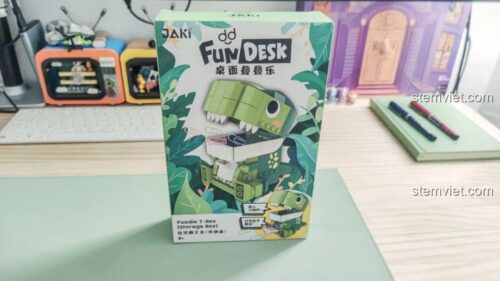 Hộp đồ chơi mô hình Khủng long T-Rex để bàn JAKI JK5102, thiết kế đáng yêu, phù hợp làm hộp bút độc đáo.