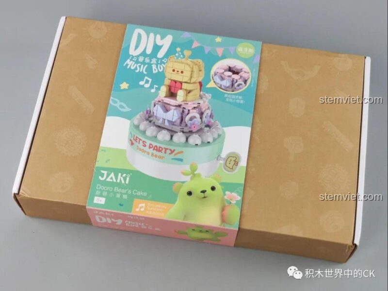 Hộp nhạc Dooro Bear JAKI JK6180 Hộp nhạc Bánh kem gấu Dooro Bear 369 mảnh ghép màu vàng hồng tím trắng xanh lá cho bé gái 8 tuổi giá tốt