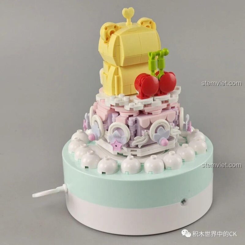 JAKI JK6180 Hộp nhạc Bánh kem gấu Dooro Bear 369 mảnh ghép màu vàng hồng tím trắng xanh lá cho bé gái 8 tuổi giá tốt