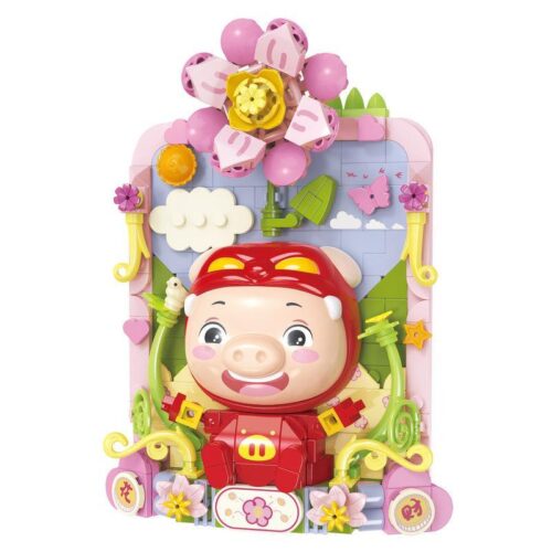 JAKI JK6805 猪猪侠 猪你花财 bộ lắp ghép trang trí sáng tạo cho bé gái
