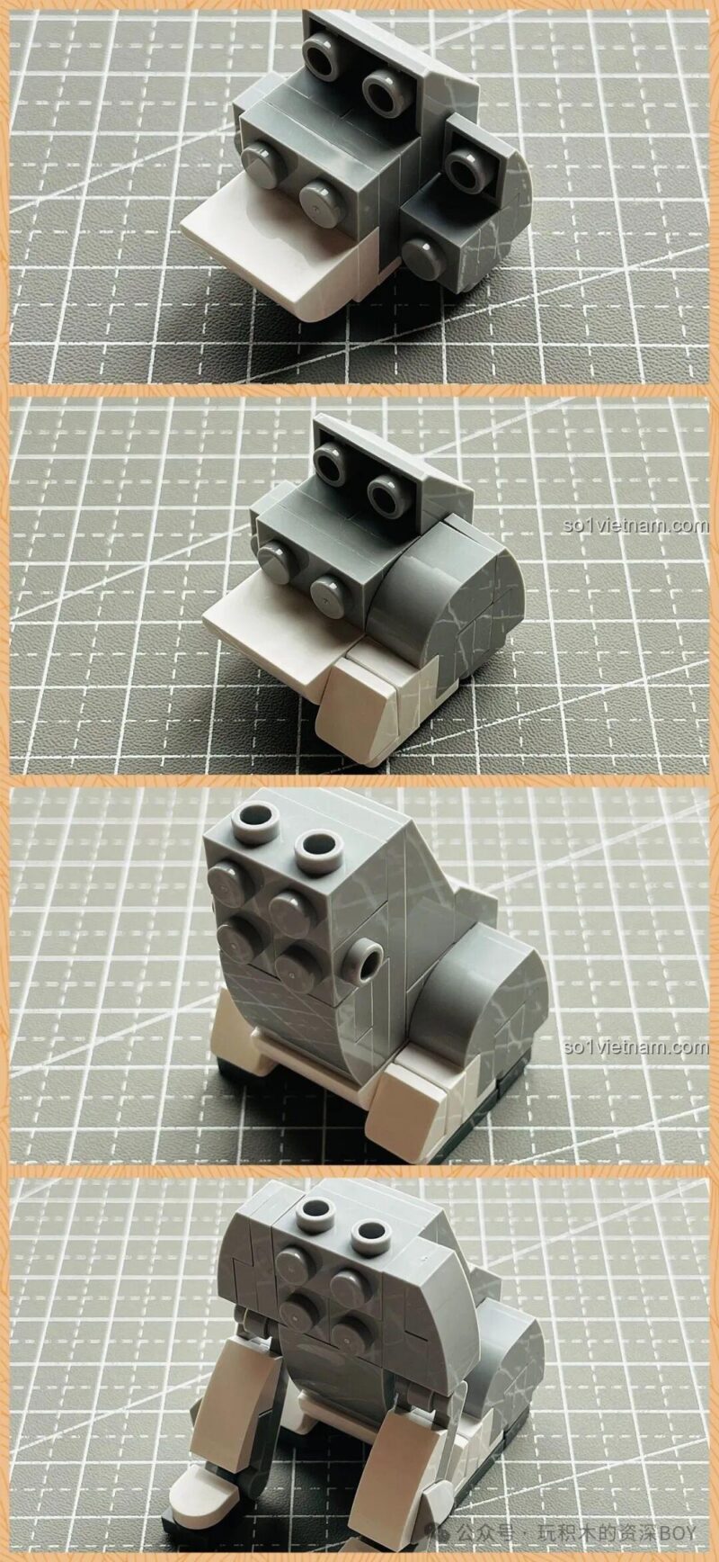 Bước đầu lắp ráp mô hình chó cưng JK 8130, bộ lắp ghép Chó Schnauzer, rèn luyện sự khéo léo cho bé trai và bé gái 8 tuổi.