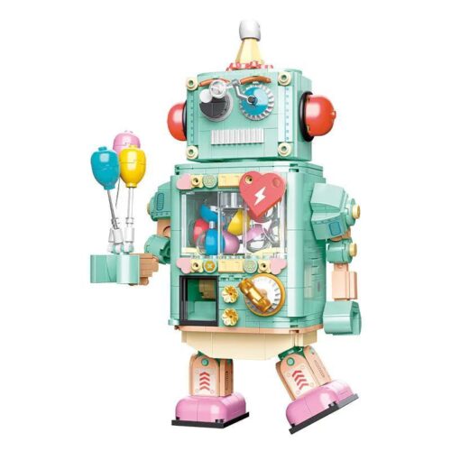 Robot Máy Bán Hàng Tự Động JAKI JK8218 với bóng bay, đồ chơi lắp ghép sáng tạo cho bé trai 8 tuổi, có thể tùy chỉnh 24 loại nội dung, giá tốt
