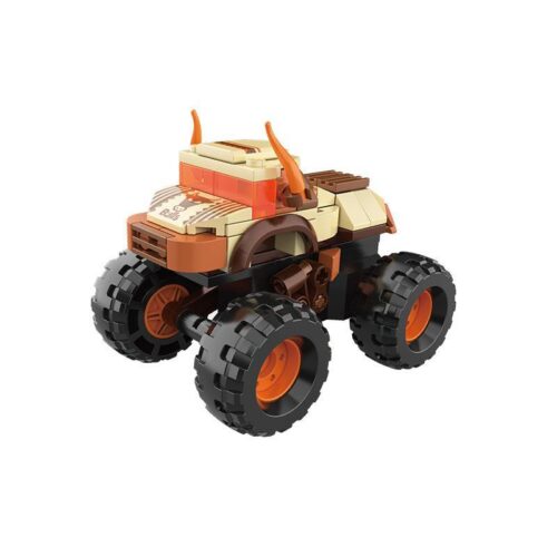 Ảnh chụp cận cảnh bộ lắp ghép Xe Bán Tải Quái Vật Bò Tót JAKI JK9036, một đồ chơi mô hình giá rẻ cho con trai 8 tuổi.