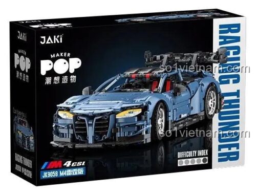 Hộp sản phẩm bộ đồ chơi lắp ghép xe đua M4 Thunder Edition Racing Car JAKI JK9058