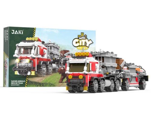 Bộ lắp ghép Xe Cứu Hộ Động Vật Rừng JAKI JK9217 cho bé trai 8 tuổi, đồ chơi lắp ráp chất lượng cao giá tốt.