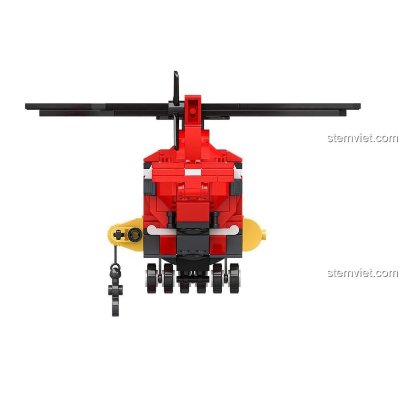 Trực thăng cứu hỏa JAKI JK9220, bộ lắp ghép 293 mảnh, đồ chơi mô hình cho bé trai.