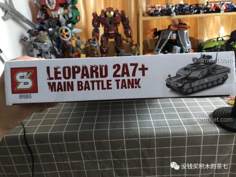 Hộp đồ chơi mô hình SY 0104 Xe Tăng Leopard 2A7+, bộ lắp ráp xe tăng chiến đấu, giá tốt cho bé trai.