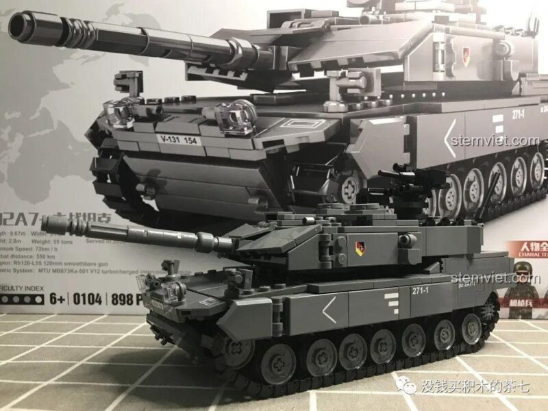 Hai minifigure nữ quân nhân Đức trong bộ lắp ráp Xe Tăng Leopard 2A7+ Jiazhi SY 0104, đồ chơi mô hình.