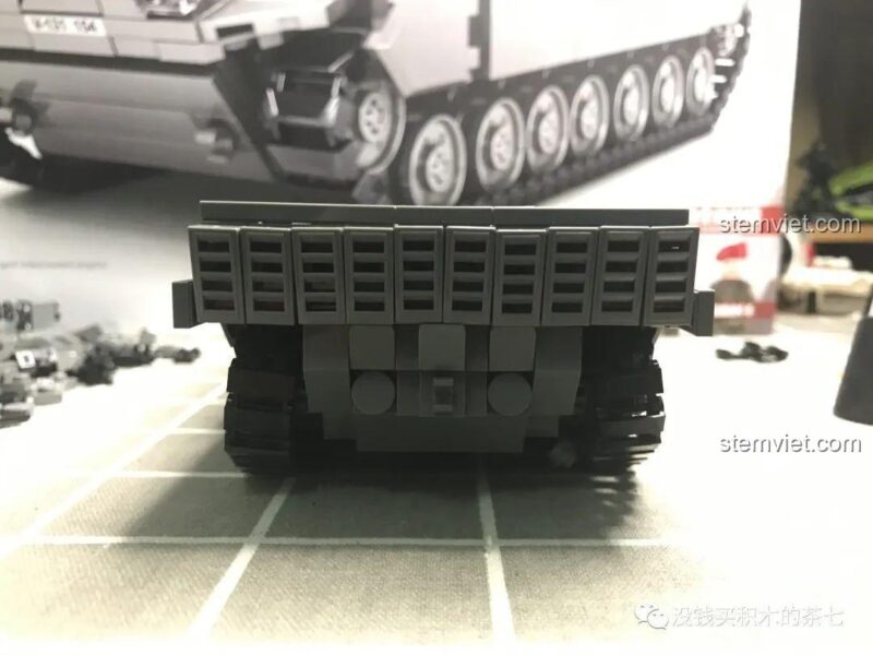 Mô-đun phía sau tháp pháo của bộ lắp ráp Xe Tăng Leopard 2A7+ Jiazhi SY 0104, đồ chơi mô hình quân sự.