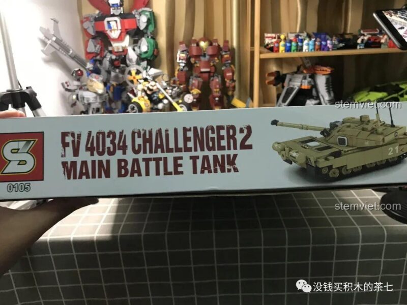 JIAZHI SY 0105 Xe Tăng Challenger 2, mô hình xe tăng quân sự, kèm minifigure lính, đồ chơi lắp ráp chất lượng cao.