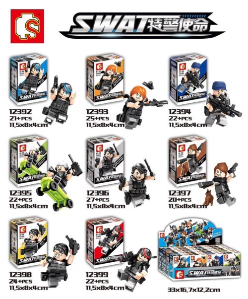 Bộ đồ chơi JIAZHI SY 12395 Minifigure đặc nhiệm SWAT 8 nhân vật, đồ chơi lắp ráp lính đặc nhiệm cho bé trai 6 tuổi, giá tốt.