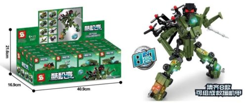 Bộ lắp ráp Robot Cứu Hộ JIAZHI SY 1587 8 trong 1 có đèn LED, đồ chơi mô hình Robot Biến Hình cho bé trai 6 tuổi giá tốt.