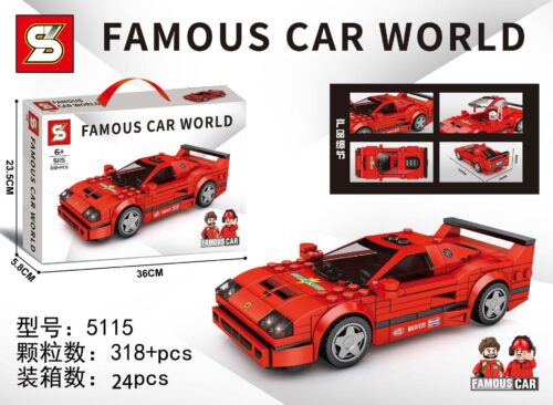 Bộ lắp ráp Ferrari F40 JIAZHI 5115 màu đỏ, mô hình siêu xe cho bé trai 6 tuổi, đồ chơi mô hình chất lượng cao giá tốt.