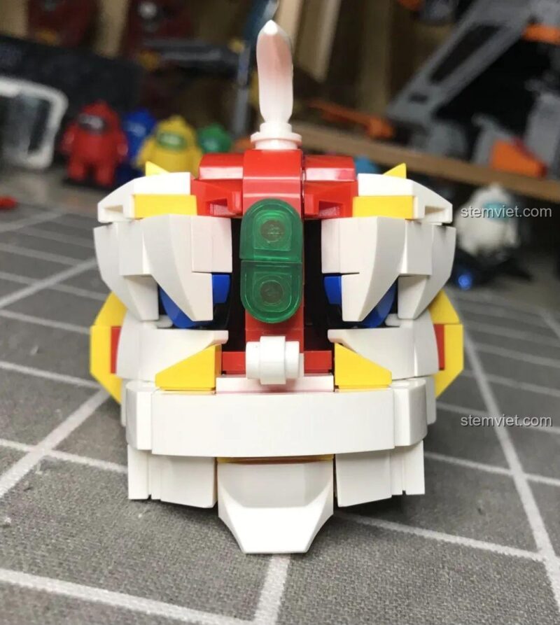 Thêm mảnh ghép trắng set đồ chơi Robot May Mắn, đồ chơi lắp ghép Mech May Mắn, tăng độ chi tiết.