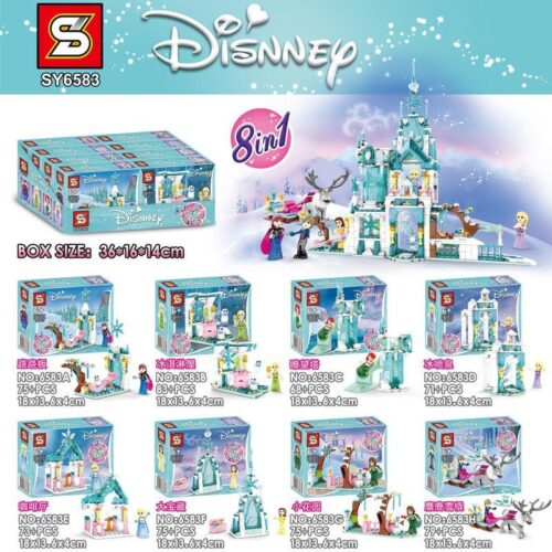Bộ lắp ghép JiaZhi SY6583 Lâu đài Băng giá 8 trong 1 cho bé gái 6 tuổi, đồ chơi xếp hình Frozen giá tốt, xây dựng vương quốc diệu kỳ.
