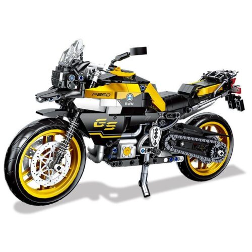 Bộ lắp ráp JIE STAR 91025 Mô tô BMW F 850 GS Adventure màu đen vàng, thiết kế chân thực, phù hợp bé trai 6 tuổi, giá tốt.