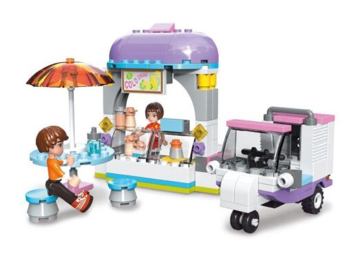 Bộ đồ chơi Quầy đồ uống lạnh JIESTAR 20371 cho bé gái 6 tuổi, mô hình xe bán nước giải khát dễ thương, giá tốt