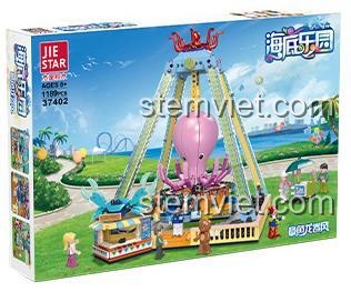 Hộp đồ chơi xếp hình JIESTAR 37402 Trò chơi Cơn lốc Bạch Tuộc, gồm 1189 mảnh ghép, quà tặng sáng tạo cho bé.