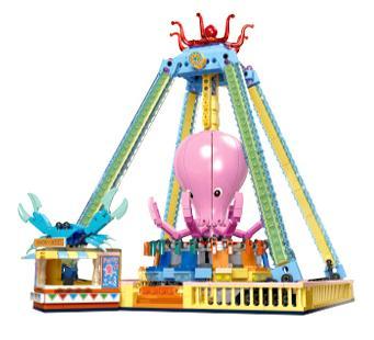 Bộ lắp ghép Vòng quay Bạch Tuộc JIESTAR 37402, đồ chơi công viên giải trí cho bé gái 6 tuổi, giá rẻ.